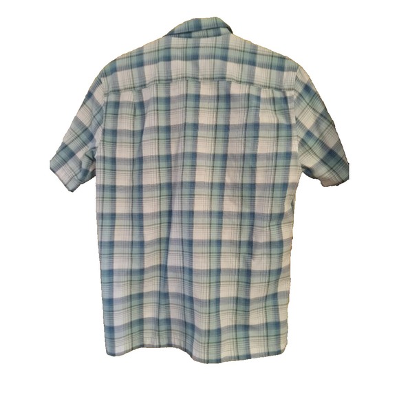 Van Heusen Dress Shirt Men's Size M Teal /blue/white  short Sleeve‎ Button Up M - Picture 2 of 2
